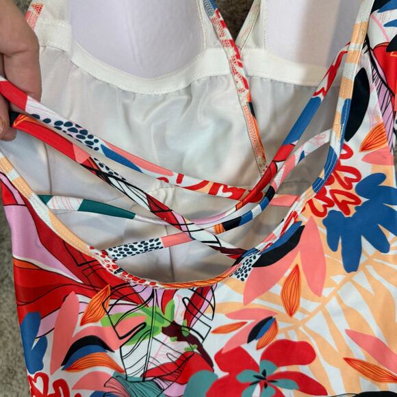 Modcloth The Brooke One Piece Tie Front Floral Swimsuit M Medium - Picture 7 of 12